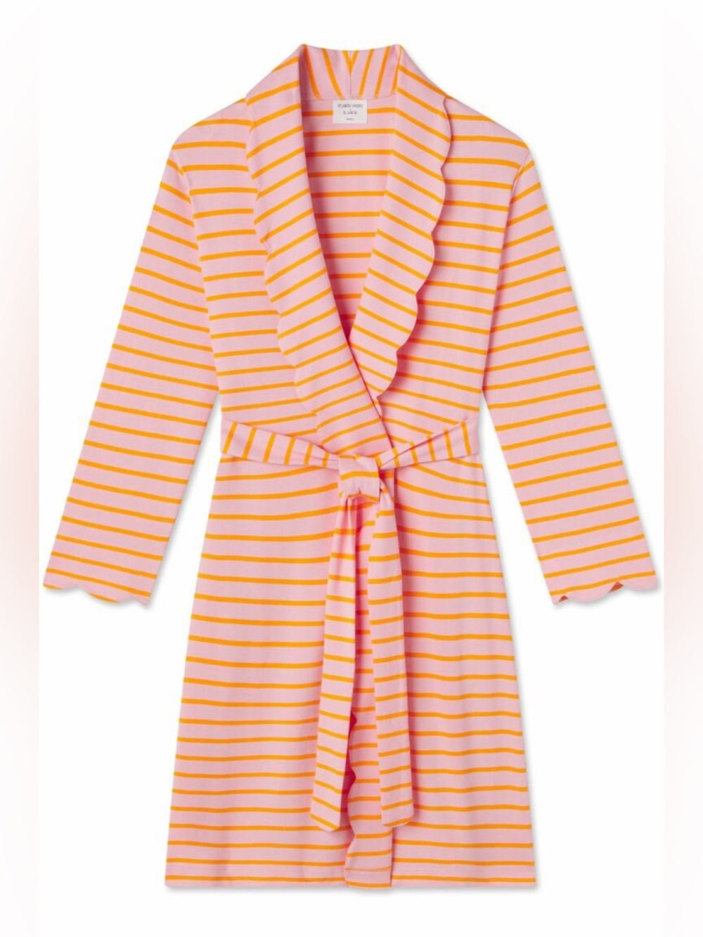 Lake X Atlantic-Pacific Sz XL Pima Cotton Elise Robe in Pomelo Stripe